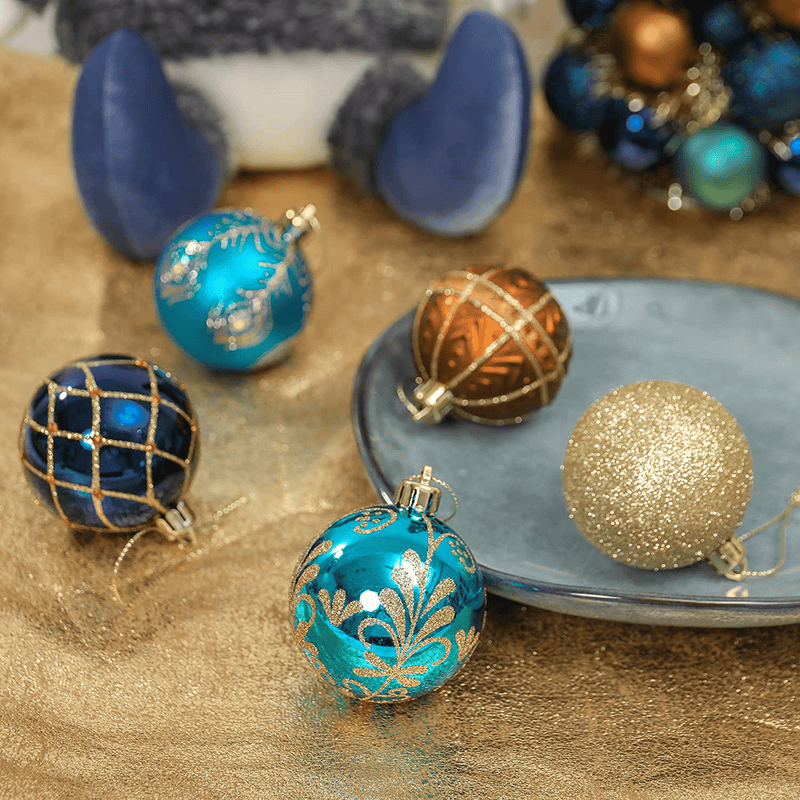Valery Madelyn 30ct 60mm Trendy Blue and Gold Christmas Ball Ornaments, Shatterproof Christmas Tree Ornaments for Xmas Decoration Home & Garden > Decor > Seasonal & Holiday Decorations& Garden > Decor > Seasonal & Holiday Decorations Valery Madelyn   