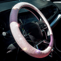 Valleycomfy Steering Wheel Cover for Women Bling Bling Crystal Diamond Sparkling Car SUV Wheel Protector Universal Fit 15 Inch (Black with Black Diamond, Standard Size(14" 1/2-15" 1/4)) Vehicles & Parts > Vehicle Parts & Accessories > Vehicle Maintenance, Care & Decor > Vehicle Decor > Vehicle Steering Wheel Covers Valleycomfy Pink with Colorful Diamond Standard Size(14"1/2-15"1/4) 