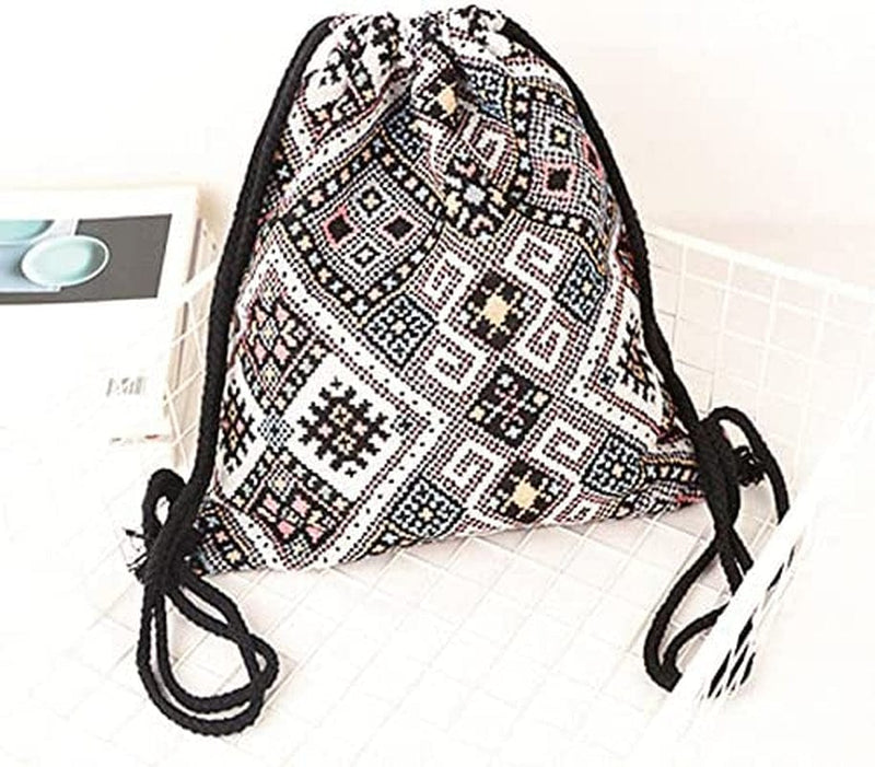 Van Caro Drawstring Backpack String Bag Sport Gym Sackpack Cinch Shopping Yoga Bag,Multicolor Plaid