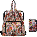 Van Caro Drawstring Backpack String Bag Sport Gym Sackpack Cinch Shopping Yoga Bag,Multicolor Plaid Home & Garden > Household Supplies > Storage & Organization Van Caro 4718 - Owl  