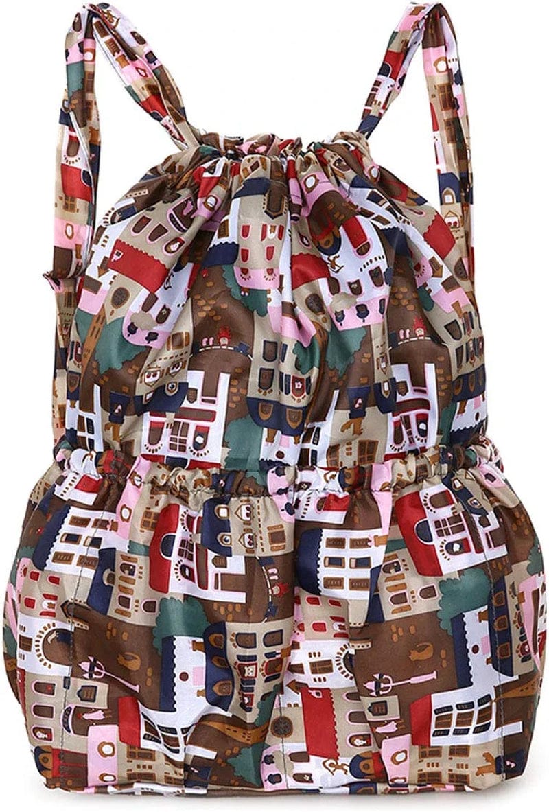 Van Caro Drawstring Backpack String Bag Sport Gym Sackpack Cinch Shopping Yoga Bag,Multicolor Plaid