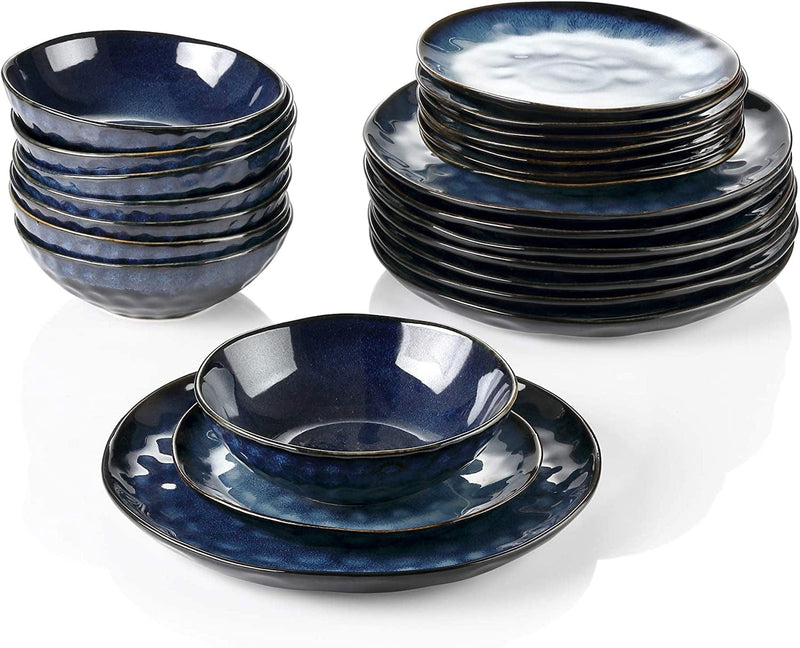 Vancasso Starry Dinnerware Set Ceramic Green Stoneware Set Vintage Look 12 Pieces Plate Set with 11 Inch Dinner Plates, 8 Inch Dessert Plates and 7 Inch Bowls, Service for 4 Home & Garden > Kitchen & Dining > Tableware > Dinnerware vancasso Starry-Blue Service for 8 (24 Pcs) 