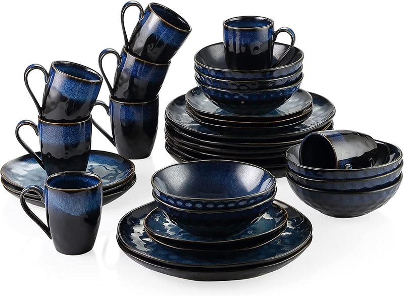 Vancasso Starry Dinnerware Set Ceramic Green Stoneware Set Vintage Look 12 Pieces Plate Set with 11 Inch Dinner Plates, 8 Inch Dessert Plates and 7 Inch Bowls, Service for 4 Home & Garden > Kitchen & Dining > Tableware > Dinnerware vancasso Starry-Blue Service for 8 (32 Pcs) 