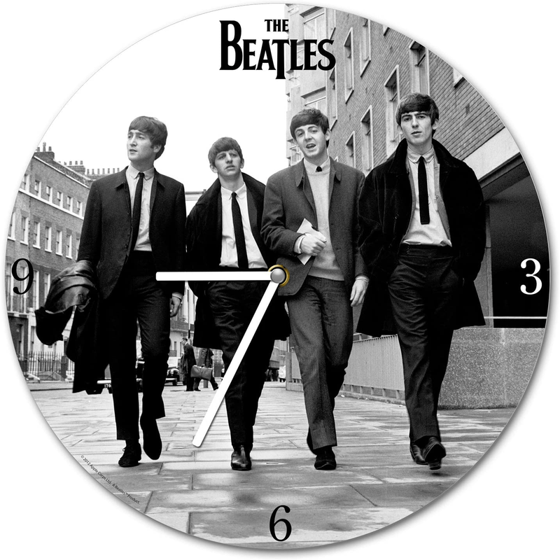 Vandor The Beatles 13.5" Cordless Wood Wall Clock, Black and White (53267) Home & Garden > Decor > Clocks > Wall Clocks Vandor The Beatles Black & White  