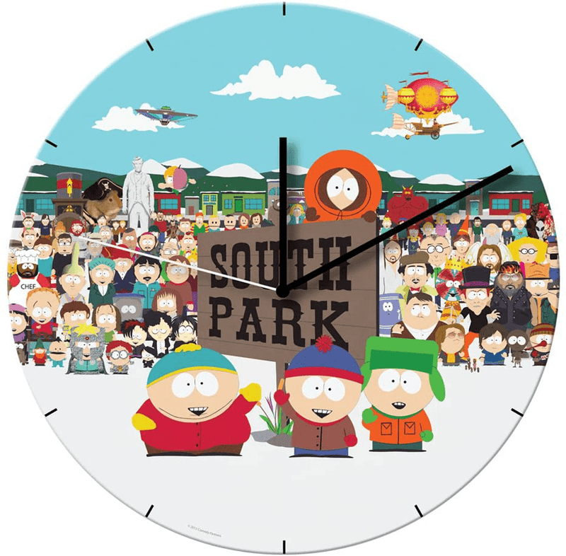 Vandor The Beatles 13.5" Cordless Wood Wall Clock, Black and White (53267) Home & Garden > Decor > Clocks > Wall Clocks Vandor South Park  