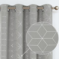Vangao Black Blackout Curtains 63 Inches Length 2 Panels for Living Room Bedroom Silver Diamond Foil Print Thermal Insulated Grommet Top Window Drapes Home & Garden > Decor > Window Treatments > Curtains & Drapes Vangao Geo Grey 52"W x 84"L 