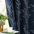 Vangao Black Blackout Curtains 63 Inches Length 2 Panels for Living Room Bedroom Silver Diamond Foil Print Thermal Insulated Grommet Top Window Drapes Home & Garden > Decor > Window Treatments > Curtains & Drapes Vangao Tree Blue 52"W x 63"L 
