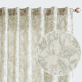 Vangao Farmhouse Linen Curtains 84 Inches Long for Living Room Bedroom Green Vintage Floral Printed on Beige Semi-Sheer Window Drapes Back Tab Rod Pocket 2 Panels Home & Garden > Decor > Window Treatments > Curtains & Drapes Vangao Back Tab I Green 50"W x 84"L x2 