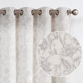 Vangao Farmhouse Linen Curtains 84 Inches Long for Living Room Bedroom Green Vintage Floral Printed on Beige Semi-Sheer Window Drapes Back Tab Rod Pocket 2 Panels Home & Garden > Decor > Window Treatments > Curtains & Drapes Vangao Grommet I Grey 50"W x 90"L x2 