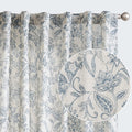 Vangao Farmhouse Linen Curtains 84 Inches Long for Living Room Bedroom Green Vintage Floral Printed on Beige Semi-Sheer Window Drapes Back Tab Rod Pocket 2 Panels Home & Garden > Decor > Window Treatments > Curtains & Drapes Vangao Back Tab I Blue 50"W x 96"L x2 