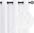 Vangao Navy Blue Blackout Curtains 96 Inches Long 2 Panels for Living Room Bedroom Silver Trellis Foil Print Thermal Insulated Grommet Top Window Drapes Home & Garden > Decor > Window Treatments > Curtains & Drapes Vangao Trellis I White 52"W x 84"L x2 