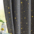 Vangao Navy Blue Blackout Curtains Space Theme for Boys Kids Nursery Girls Room Silver Foil Print Grommet Top Window Drapes 84 Inches Long 2 Panels for Bedroom Living Room Home & Garden > Decor > Window Treatments > Curtains & Drapes Vangao Star I Deep Grey W52" x L63" x1 