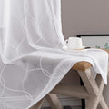 Vangao White Sheer Curtains 84 Inch Long for Living Room Bedroom, Geometric Embroidered Rod Pocket Voile Window Drapes 2 Panels Home & Garden > Decor > Window Treatments > Curtains & Drapes Vangao Dimond White 52"W x 84"L x2 
