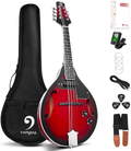Vangoa A Style Mandolin Musical Instrument Sunburst, 8 String Acoustic Mandolin with Tuner, Strings, Bag, Picks