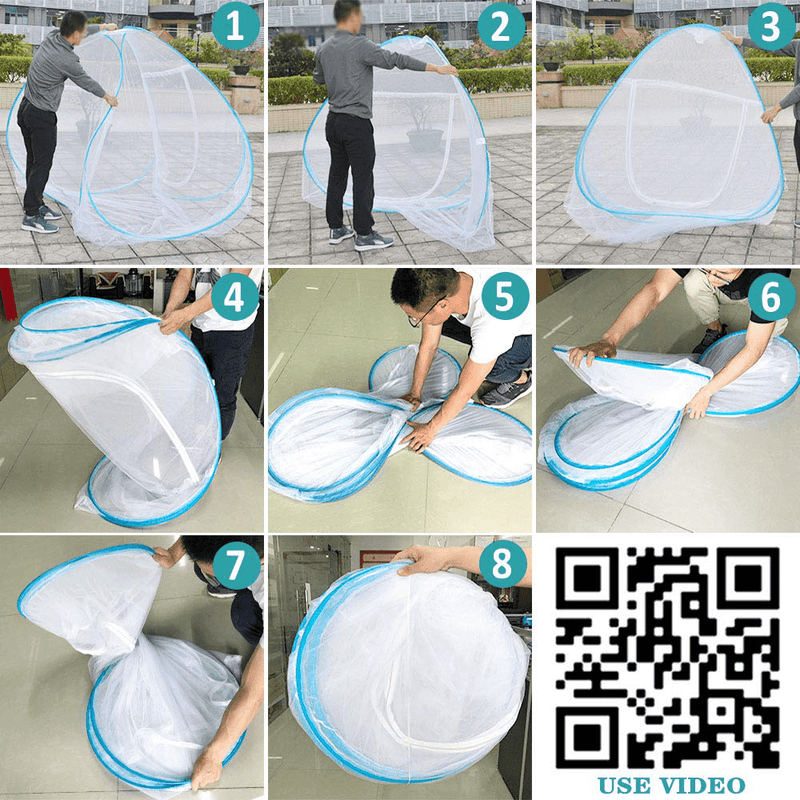 Vangold Mosquito Net Bed Canopy Pop up Foldable Double Door with Bottom for Bed Camping Travel Home (79 X71X59 Inch) Sporting Goods > Outdoor Recreation > Camping & Hiking > Mosquito Nets & Insect Screens VANGOLD   