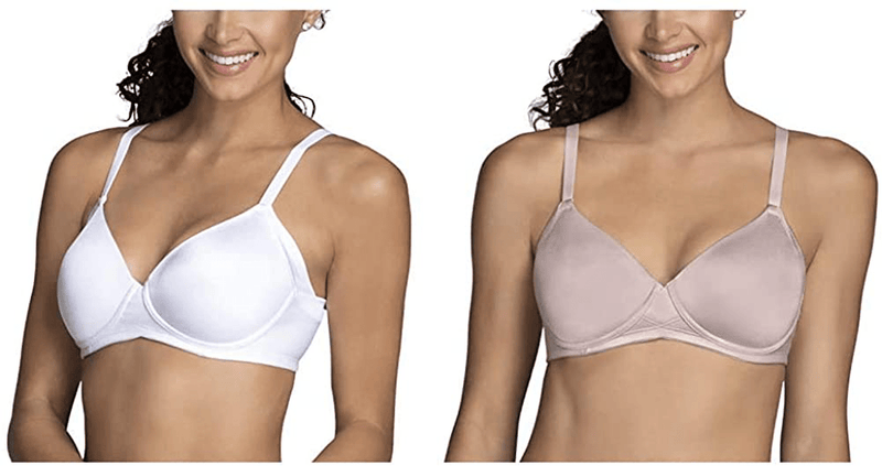 Vanity Fair Women's Full Coverage Beauty Back Smoothing Bra Apparel & Accessories > Clothing > Underwear & Socks > Bras Vanity Fair Wirefree With Side Smoothing - 2 Pack - White/Quartz Wirefree 36C