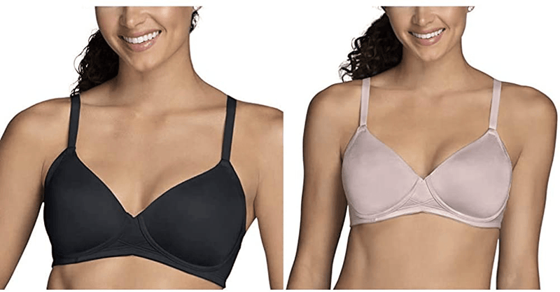 Vanity Fair Women's Full Coverage Beauty Back Smoothing Bra Apparel & Accessories > Clothing > Underwear & Socks > Bras Vanity Fair Wirefree With Side Smoothing - 2 Pack - Black/Quartz 36D Wirefree