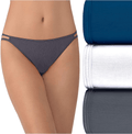 Vanity Fair Women's Illumination String Bikini Panties (Regular & Plus Size)  Vanity Fair 3 Pack - Navy/White/Steele Regular 8