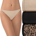 Vanity Fair Women's Illumination String Bikini Panties (Regular & Plus Size)  Vanity Fair 3 Pack - Beige/Dot Print/Leopard Print Regular 7