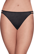 Vanity Fair Women's Illumination String Bikini Panties (Regular & Plus Size)  Vanity Fair Midnight Black Regular 8