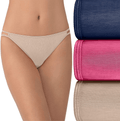Vanity Fair Women's Illumination String Bikini Panties (Regular & Plus Size)  Vanity Fair 3 Pack - Admiral Navy/Pink/Beige Regular 6