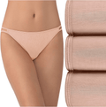 Vanity Fair Women's Illumination String Bikini Panties (Regular & Plus Size)  Vanity Fair 3 Pack - Rose Beige Regular 5