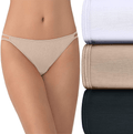 Vanity Fair Women's Illumination String Bikini Panties (Regular & Plus Size)  Vanity Fair 3 Pack - White/Beige/Black Regular 7