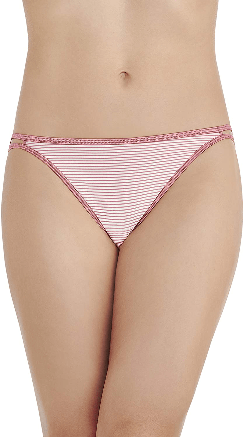 Vanity Fair Women's Illumination String Bikini Panties (Regular & Plus Size)  Vanity Fair Rosy Stripe Print Regular 8