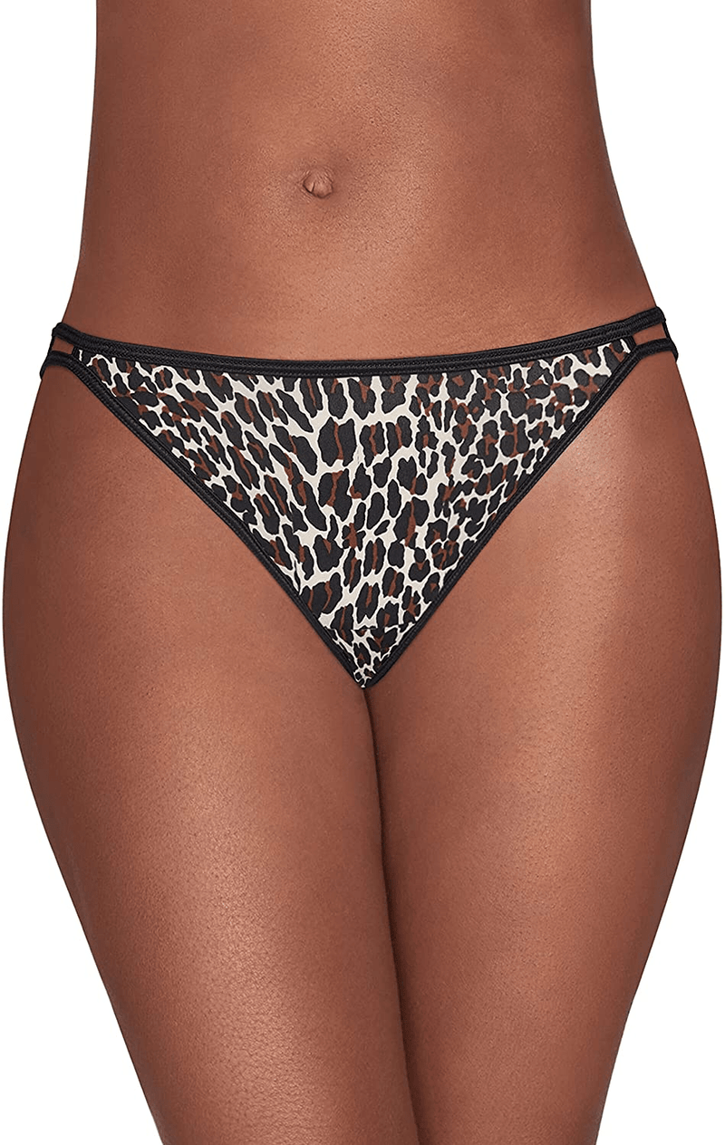 Vanity Fair Women's Illumination String Bikini Panties (Regular & Plus Size)  Vanity Fair Modern Leopard Print 8 Regular