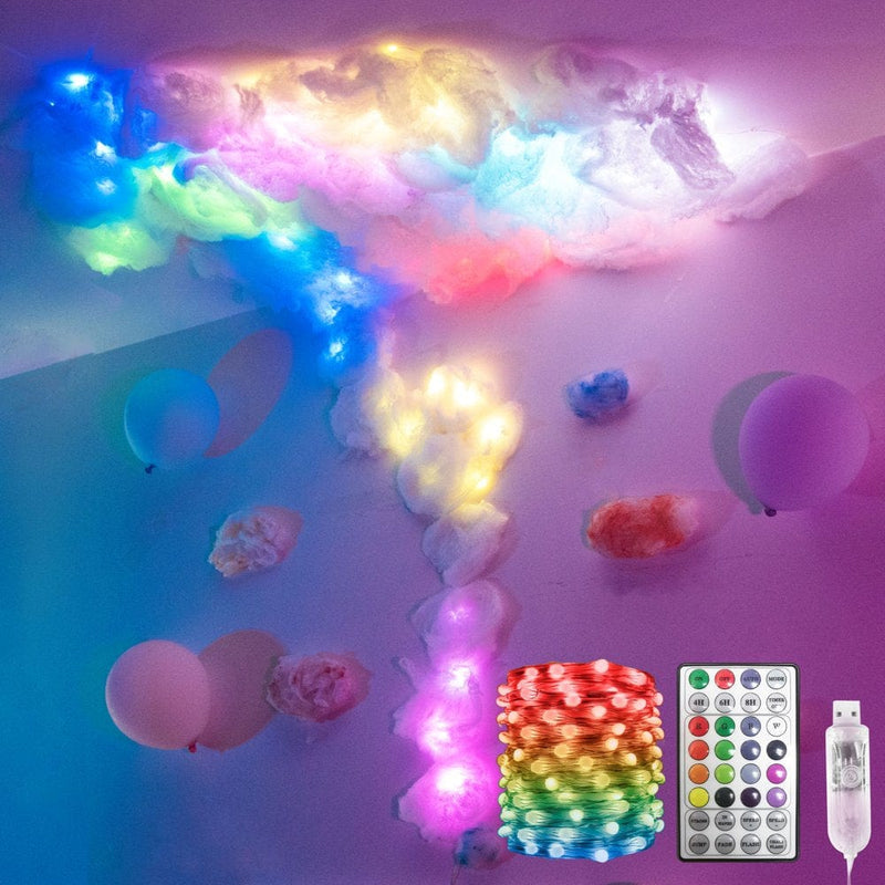 Vanthylit 100 LED USB RGB Color Changing String Lights with Remote Control for Winter Easter Valentine'S Day Christmas Home & Garden > Decor > Seasonal & Holiday Decorations Vanthylit   