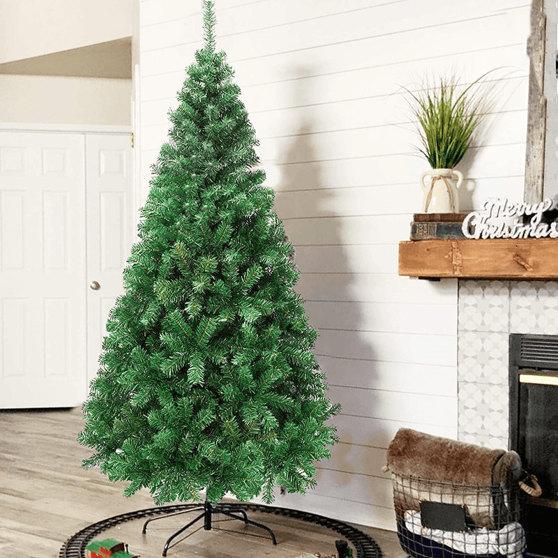 Vantiorango 6FT Artificial Christmas Tree with 1000 Tips, Green Xmas Tree with Metal Stand
