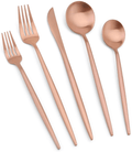 Vanys Silverware Set, Matte Gold Flatware Cutlery Set Service for 4, Satin Finish 20 Piece Stainless Steel Utensils Set for Home and Restaurant, Dishwasher Safe