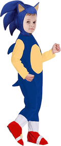 VARWANEO Halloween Deluxe Sonic The Hedgehog Costume Sonic Generations Cosplay Cartoon Bodysuit Jumpsuit for Kids Apparel & Accessories > Costumes & Accessories > Costumes VARWANEO A-sonic Without Gloves Kids-L(Height:51"-55") 