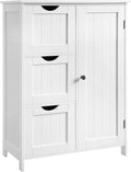 VASAGLE Bathroom Storage Cabinet, Floor Cabinet with 3 Large Drawers and 1 Adjustable Shelf, 23.6 X 11.8 X 31.9 Inches, White UBBC49WT Home & Garden > Household Supplies > Storage & Organization VASAGLE White  