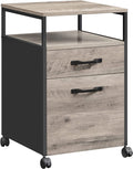 VASAGLE File Cabinet, Mobile Filing Cabinet with Wheels, 2 Drawers, Open Shelf, for A4, Letter Size, Hanging File Folders, Black UOFC071B16 Home & Garden > Household Supplies > Storage & Organization VASAGLE Greige + Black 17.3”D x 16.5”W x 26.2”H 