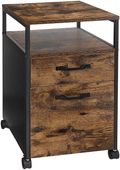 VASAGLE Rolling File Cabinet, Mobile Office Cabinet on Wheels, with 2 Drawers, Open Shelf, for A4, Letter Size, Hanging File Folders, Industrial Style, Rustic Brown and Black UOFC71X Home & Garden > Household Supplies > Storage & Organization VASAGLE Rustic Brown + Black  