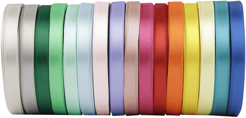VATIN Assorted Color Satin Wrapping Ribbon 16 Colors 3/8 inches,25 Yard/Rolls, Ribbon for Gift Wrapping, Perfect for Embroidery/braiding/Girls Hair Ribbons/Leis and Wands -400 Yds Arts & Entertainment > Hobbies & Creative Arts > Arts & Crafts > Art & Crafting Materials > Embellishments & Trims > Ribbons & Trim VATIN   