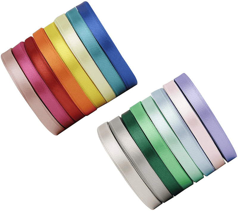 VATIN Assorted Color Satin Wrapping Ribbon 16 Colors 3/8 inches,25 Yard/Rolls, Ribbon for Gift Wrapping, Perfect for Embroidery/braiding/Girls Hair Ribbons/Leis and Wands -400 Yds Arts & Entertainment > Hobbies & Creative Arts > Arts & Crafts > Art & Crafting Materials > Embellishments & Trims > Ribbons & Trim VATIN   