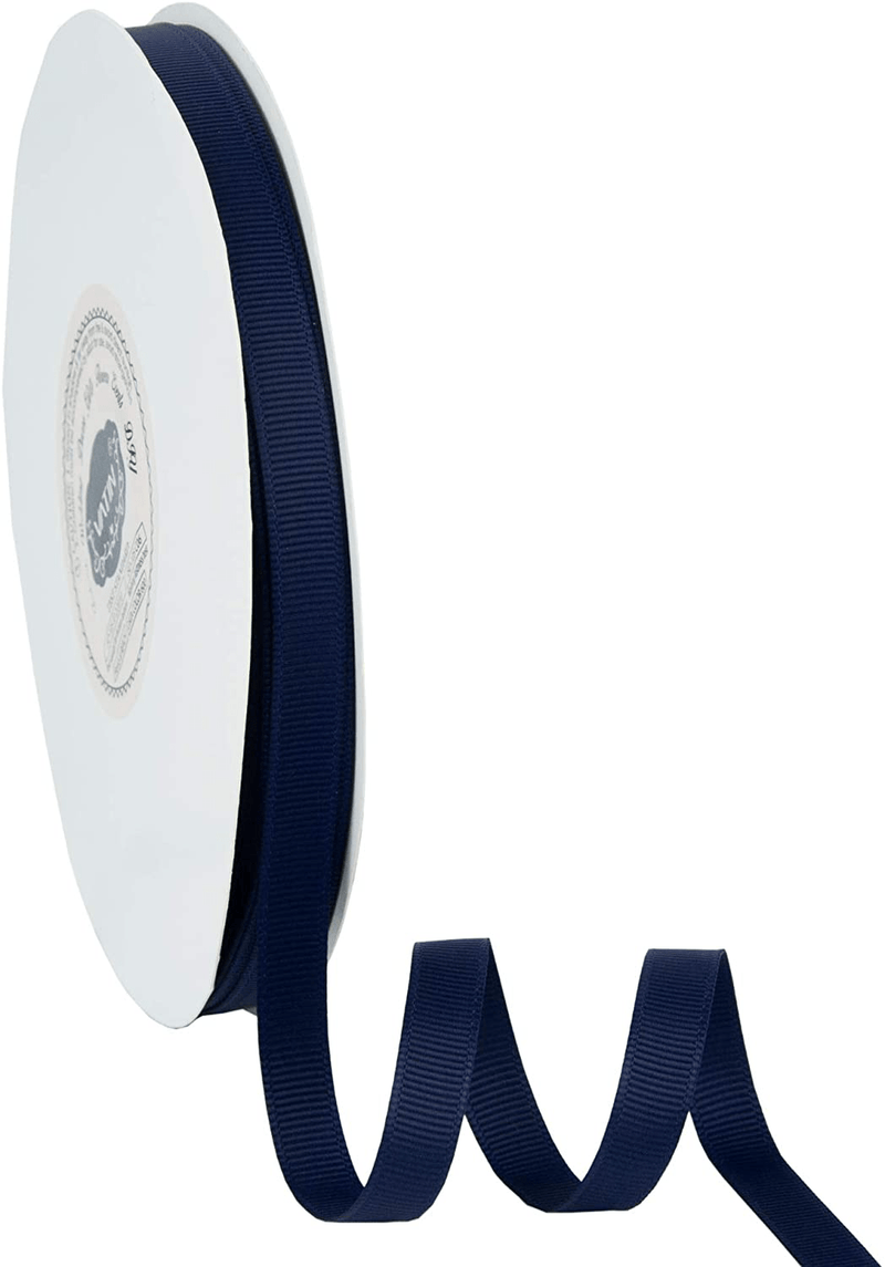 VATIN Solid 3/8" Grosgrain Ribbon, 50-Yard, Navy Blue