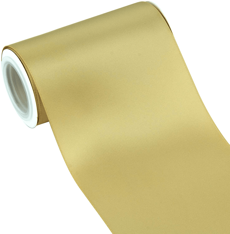 VATIN Solid Color Double Sided Polyester Satin Ribbon 10 Colors 3/8" X 5 Yard Each Total 50 Yds Per Package Ribbon Set, Perfect for Gift Wrapping, Hair Bow, Trimming, Sewing and Other Craft Projects Arts & Entertainment > Hobbies & Creative Arts > Arts & Crafts > Art & Crafting Materials > Embellishments & Trims > Ribbons & Trim VATIN Gold 4" X 5 Yards 