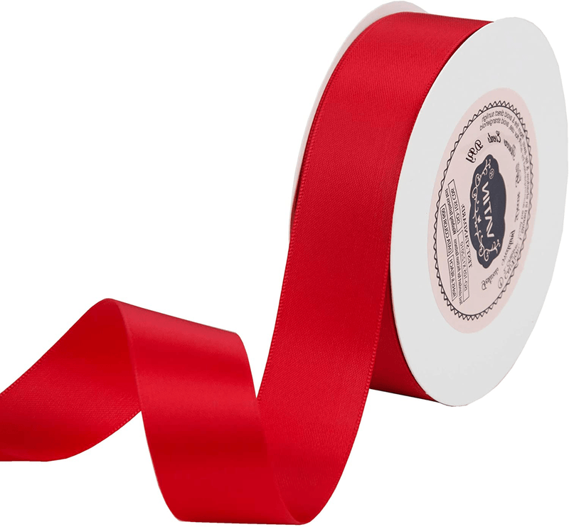 VATIN Solid Color Double Sided Polyester Satin Ribbon 10 Colors 3/8" X 5 Yard Each Total 50 Yds Per Package Ribbon Set, Perfect for Gift Wrapping, Hair Bow, Trimming, Sewing and Other Craft Projects Arts & Entertainment > Hobbies & Creative Arts > Arts & Crafts > Art & Crafting Materials > Embellishments & Trims > Ribbons & Trim VATIN Hot Red 1" X 25 Yards 