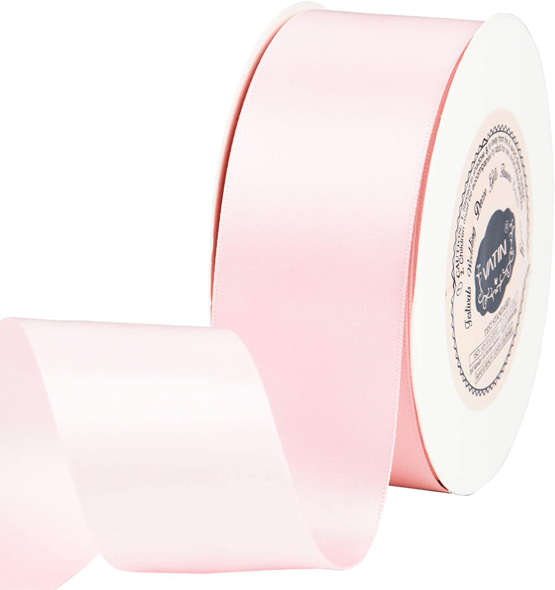 VATIN Solid Color Double Sided Polyester Satin Ribbon 10 Colors 3/8" X 5 Yard Each Total 50 Yds Per Package Ribbon Set, Perfect for Gift Wrapping, Hair Bow, Trimming, Sewing and Other Craft Projects Arts & Entertainment > Hobbies & Creative Arts > Arts & Crafts > Art & Crafting Materials > Embellishments & Trims > Ribbons & Trim VATIN Light Pink 1-1/2" X 25 Yards 