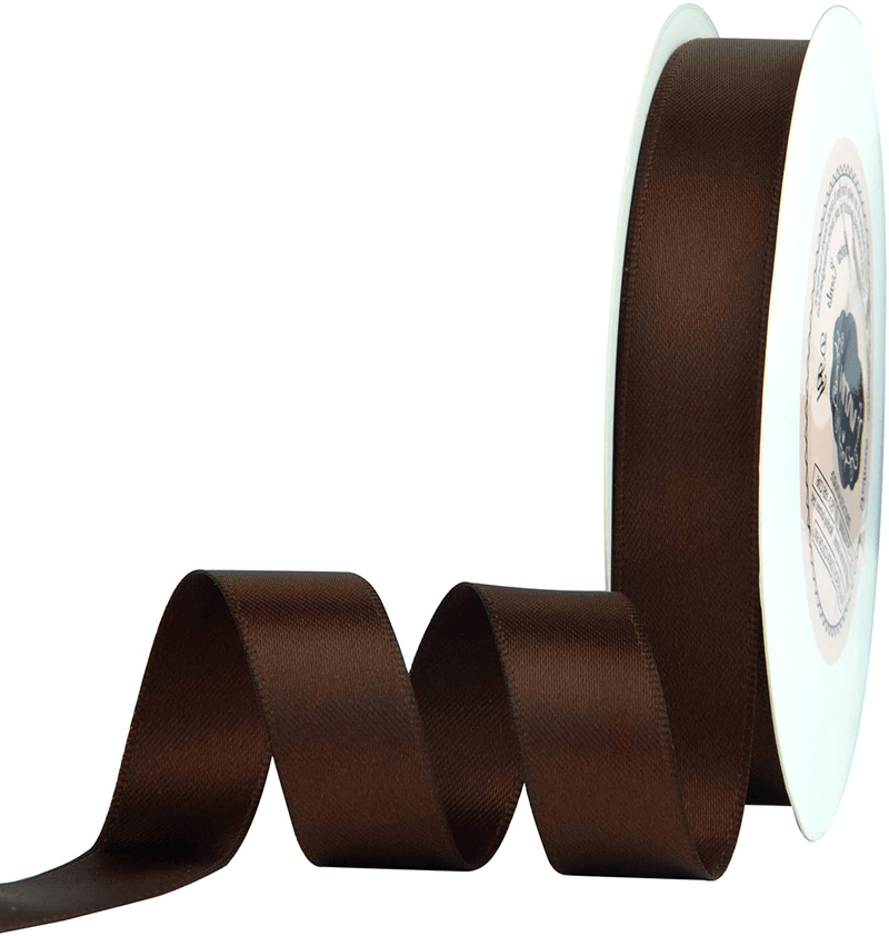 VATIN Solid Color Double Sided Polyester Satin Ribbon 10 Colors 3/8" X 5 Yard Each Total 50 Yds Per Package Ribbon Set, Perfect for Gift Wrapping, Hair Bow, Trimming, Sewing and Other Craft Projects Arts & Entertainment > Hobbies & Creative Arts > Arts & Crafts > Art & Crafting Materials > Embellishments & Trims > Ribbons & Trim VATIN Brown 5/8" X 25 Yards 