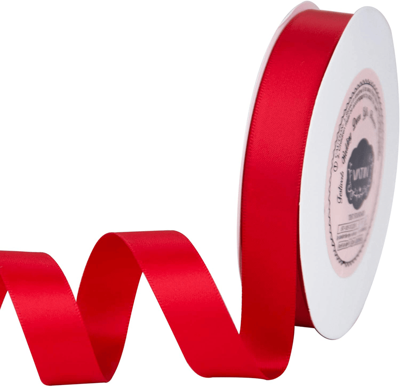 VATIN Solid Color Double Sided Polyester Satin Ribbon 10 Colors 3/8" X 5 Yard Each Total 50 Yds Per Package Ribbon Set, Perfect for Gift Wrapping, Hair Bow, Trimming, Sewing and Other Craft Projects Arts & Entertainment > Hobbies & Creative Arts > Arts & Crafts > Art & Crafting Materials > Embellishments & Trims > Ribbons & Trim VATIN Hot Red 5/8" X 25 Yards 