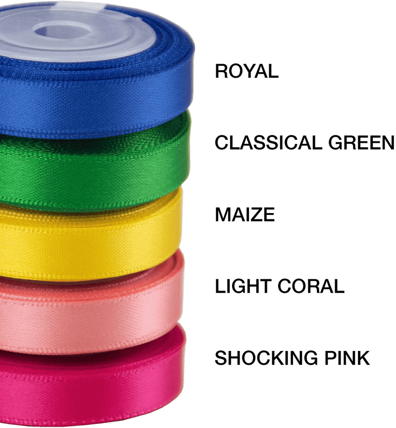 VATIN Solid Color Double Sided Polyester Satin Ribbon 10 Colors 3/8" X 5 Yard Each Total 50 Yds Per Package Ribbon Set, Perfect for Gift Wrapping, Hair Bow, Trimming, Sewing and Other Craft Projects Arts & Entertainment > Hobbies & Creative Arts > Arts & Crafts > Art & Crafting Materials > Embellishments & Trims > Ribbons & Trim VATIN   