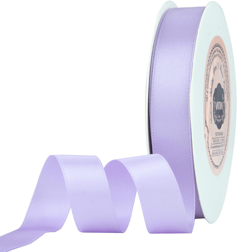 VATIN Solid Color Double Sided Polyester Satin Ribbon 10 Colors 3/8" X 5 Yard Each Total 50 Yds Per Package Ribbon Set, Perfect for Gift Wrapping, Hair Bow, Trimming, Sewing and Other Craft Projects Arts & Entertainment > Hobbies & Creative Arts > Arts & Crafts > Art & Crafting Materials > Embellishments & Trims > Ribbons & Trim VATIN Lavender 5/8" X 25 Yards 