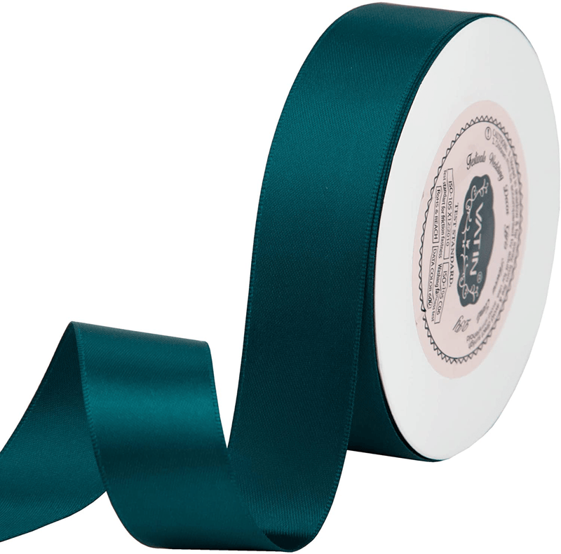 VATIN Solid Color Double Sided Polyester Satin Ribbon 10 Colors 3/8" X 5 Yard Each Total 50 Yds Per Package Ribbon Set, Perfect for Gift Wrapping, Hair Bow, Trimming, Sewing and Other Craft Projects Arts & Entertainment > Hobbies & Creative Arts > Arts & Crafts > Art & Crafting Materials > Embellishments & Trims > Ribbons & Trim VATIN Teal 1" X 25 Yards 