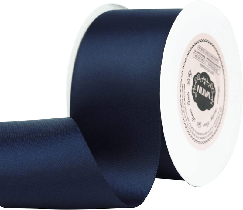 VATIN Solid Color Double Sided Polyester Satin Ribbon 10 Colors 3/8" X 5 Yard Each Total 50 Yds Per Package Ribbon Set, Perfect for Gift Wrapping, Hair Bow, Trimming, Sewing and Other Craft Projects Arts & Entertainment > Hobbies & Creative Arts > Arts & Crafts > Art & Crafting Materials > Embellishments & Trims > Ribbons & Trim VATIN Navy Blue 2" X 25 Yards 