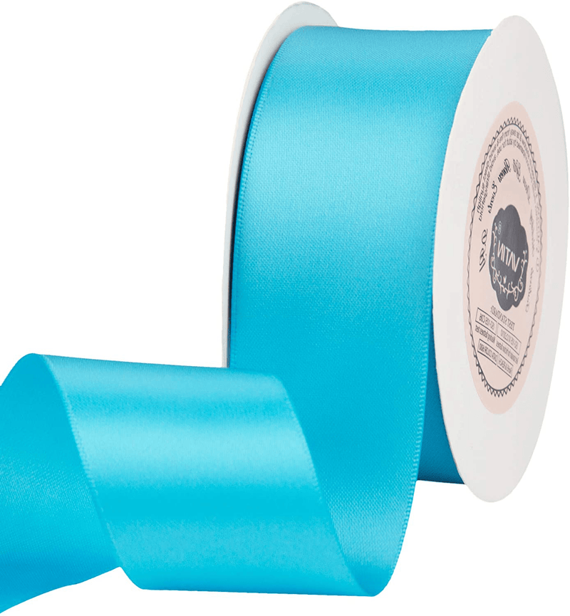 VATIN Solid Color Double Sided Polyester Satin Ribbon 10 Colors 3/8" X 5 Yard Each Total 50 Yds Per Package Ribbon Set, Perfect for Gift Wrapping, Hair Bow, Trimming, Sewing and Other Craft Projects Arts & Entertainment > Hobbies & Creative Arts > Arts & Crafts > Art & Crafting Materials > Embellishments & Trims > Ribbons & Trim VATIN Turquoise 1-1/2" X 25 Yards 