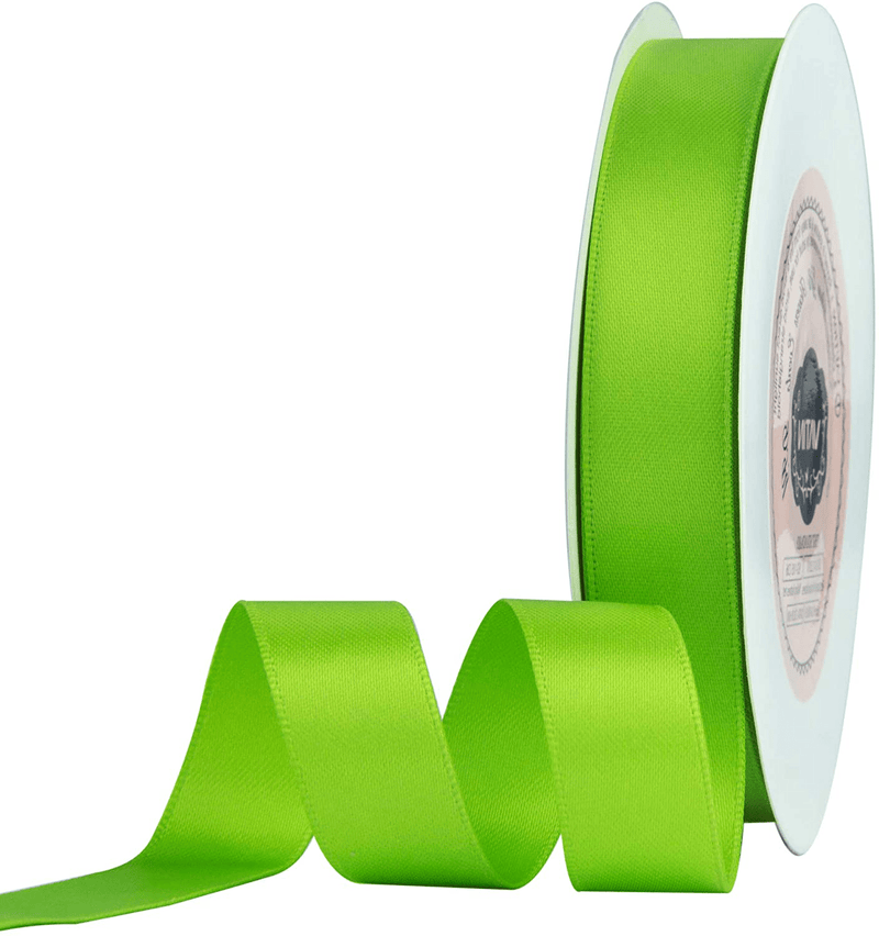 VATIN Solid Color Double Sided Polyester Satin Ribbon 10 Colors 3/8" X 5 Yard Each Total 50 Yds Per Package Ribbon Set, Perfect for Gift Wrapping, Hair Bow, Trimming, Sewing and Other Craft Projects Arts & Entertainment > Hobbies & Creative Arts > Arts & Crafts > Art & Crafting Materials > Embellishments & Trims > Ribbons & Trim VATIN Apple Green 5/8" X 25 Yards 